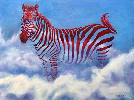 Color Rising, Cloud Zebra, Original Oil Painting