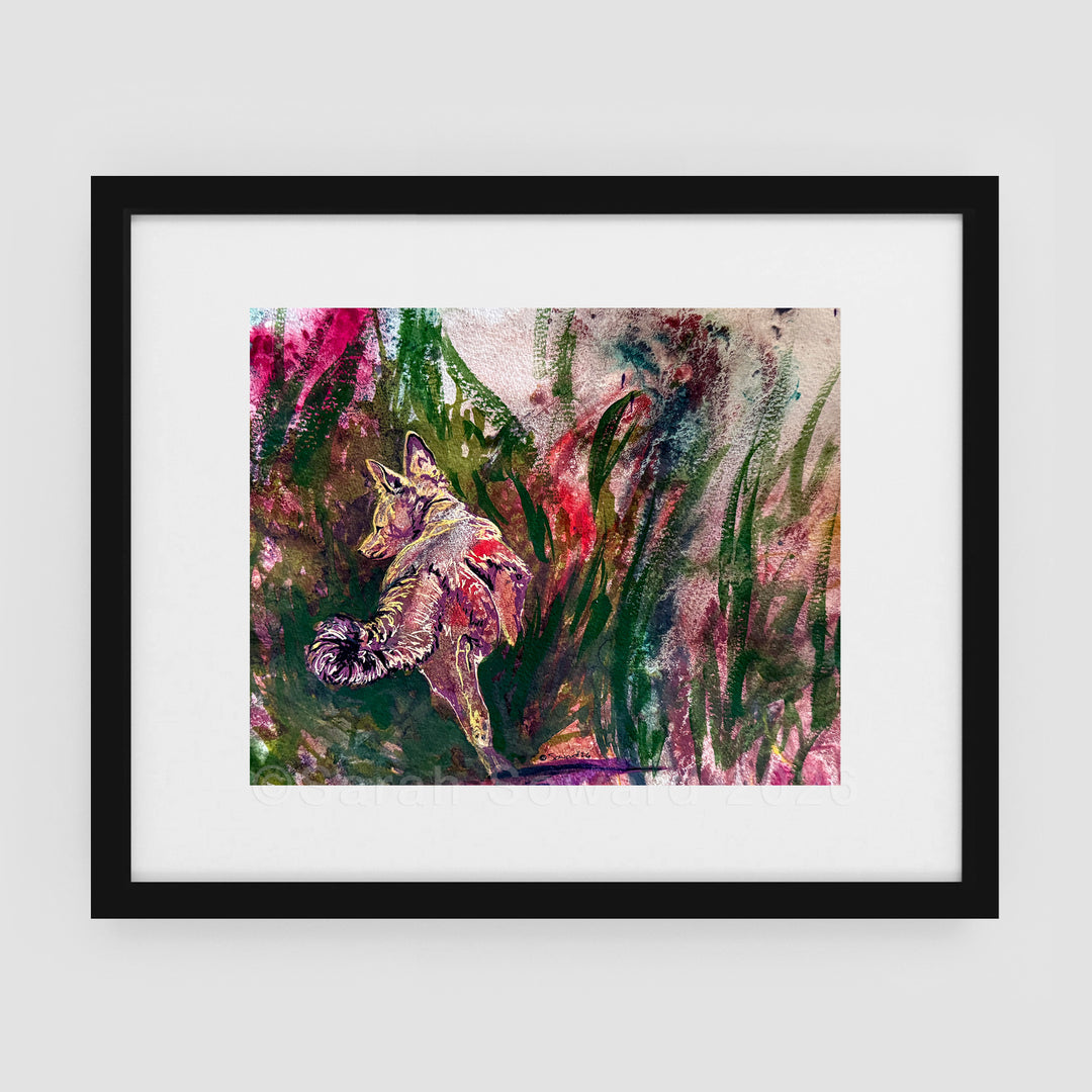 Foxing Around, Island Fox, Original Painting
