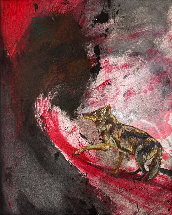 I Will Survive This Too, Wolf, Original Painting