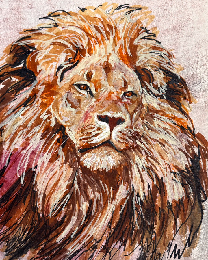 Mane Attraction, Lion, Original Painting