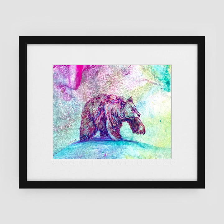 Mid-Step Stop, Bear, Original Painting
