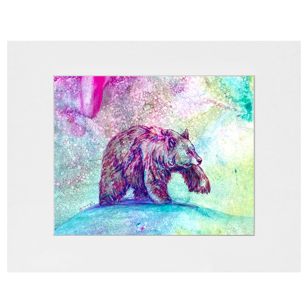 Mid-Step Stop, Bear, Original Painting