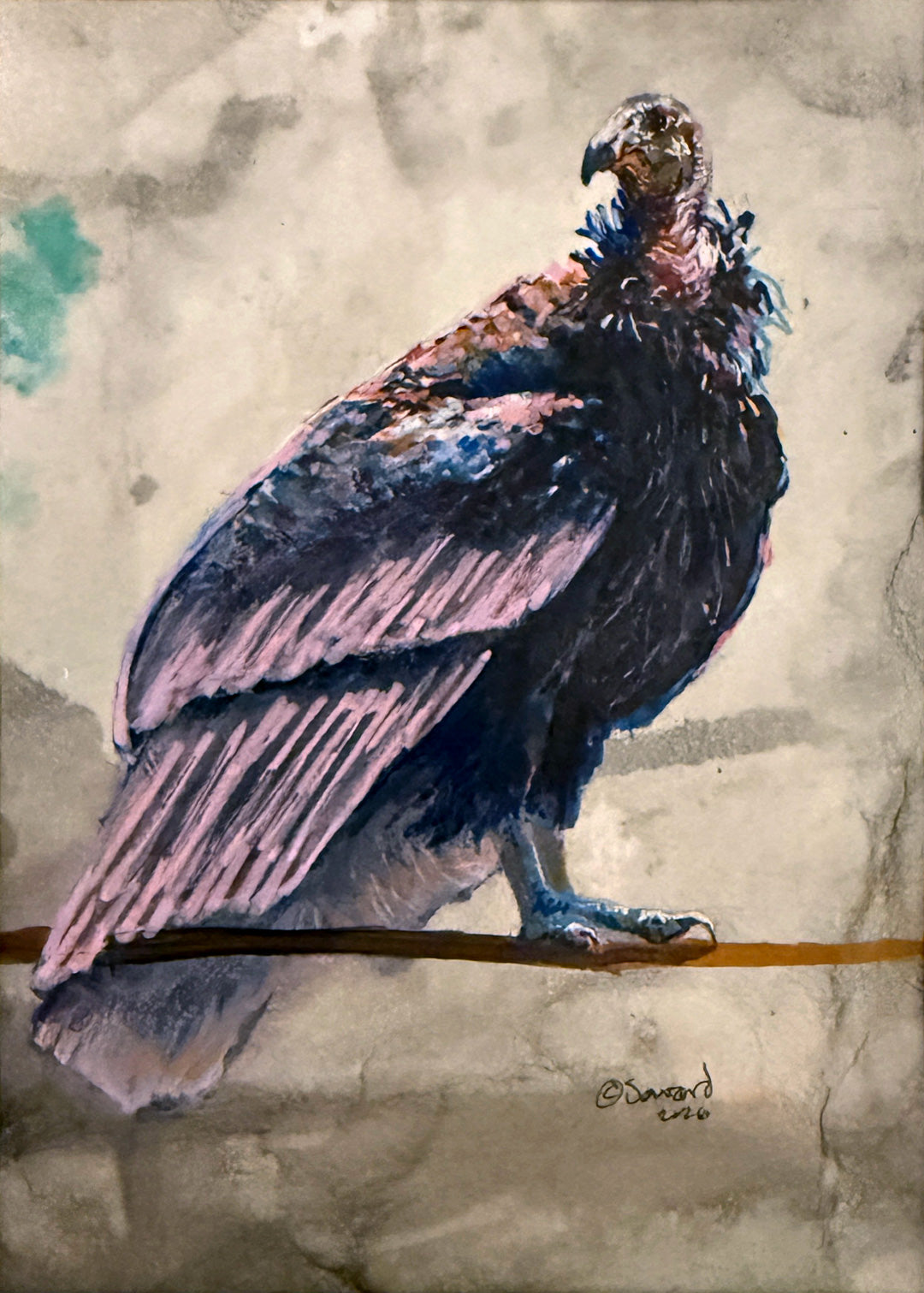 Pretty in Pink, Vulture, Original Painting