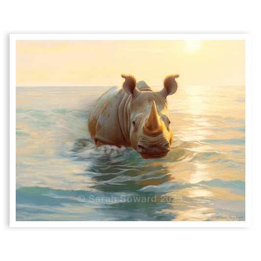 Safe at Sea, Rhino Print