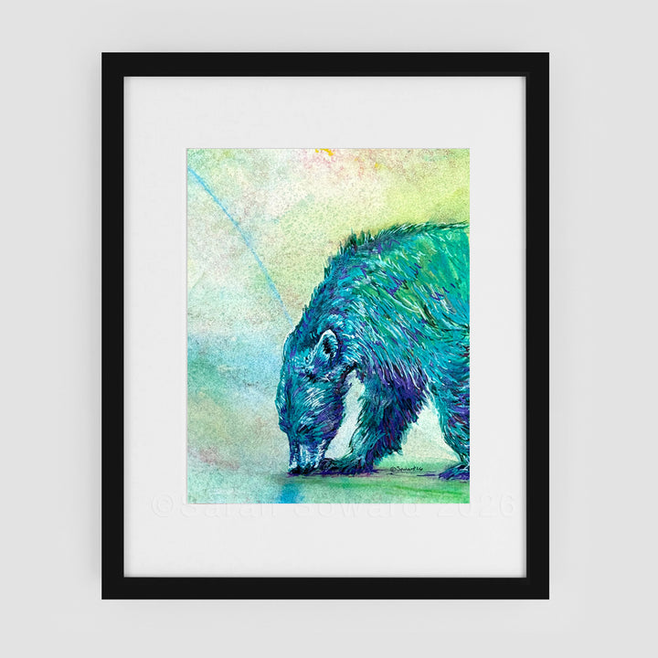Sniffing Along, Bear, Original Painting