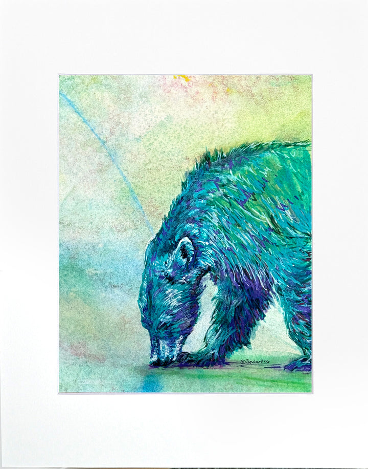 Sniffing Along, Bear, Original Painting