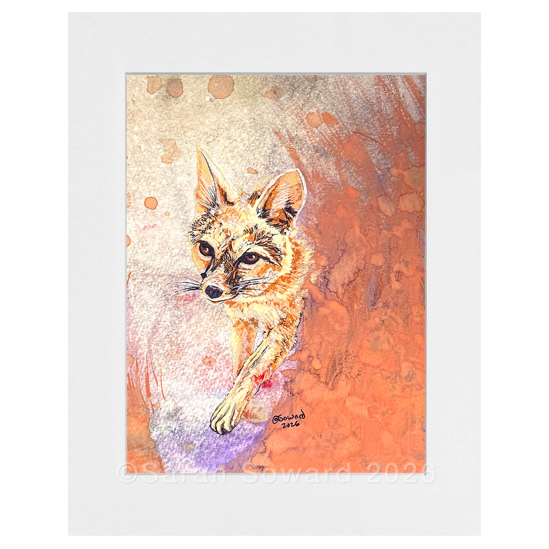 Step of the Fox, Kit Fox, Original Painting