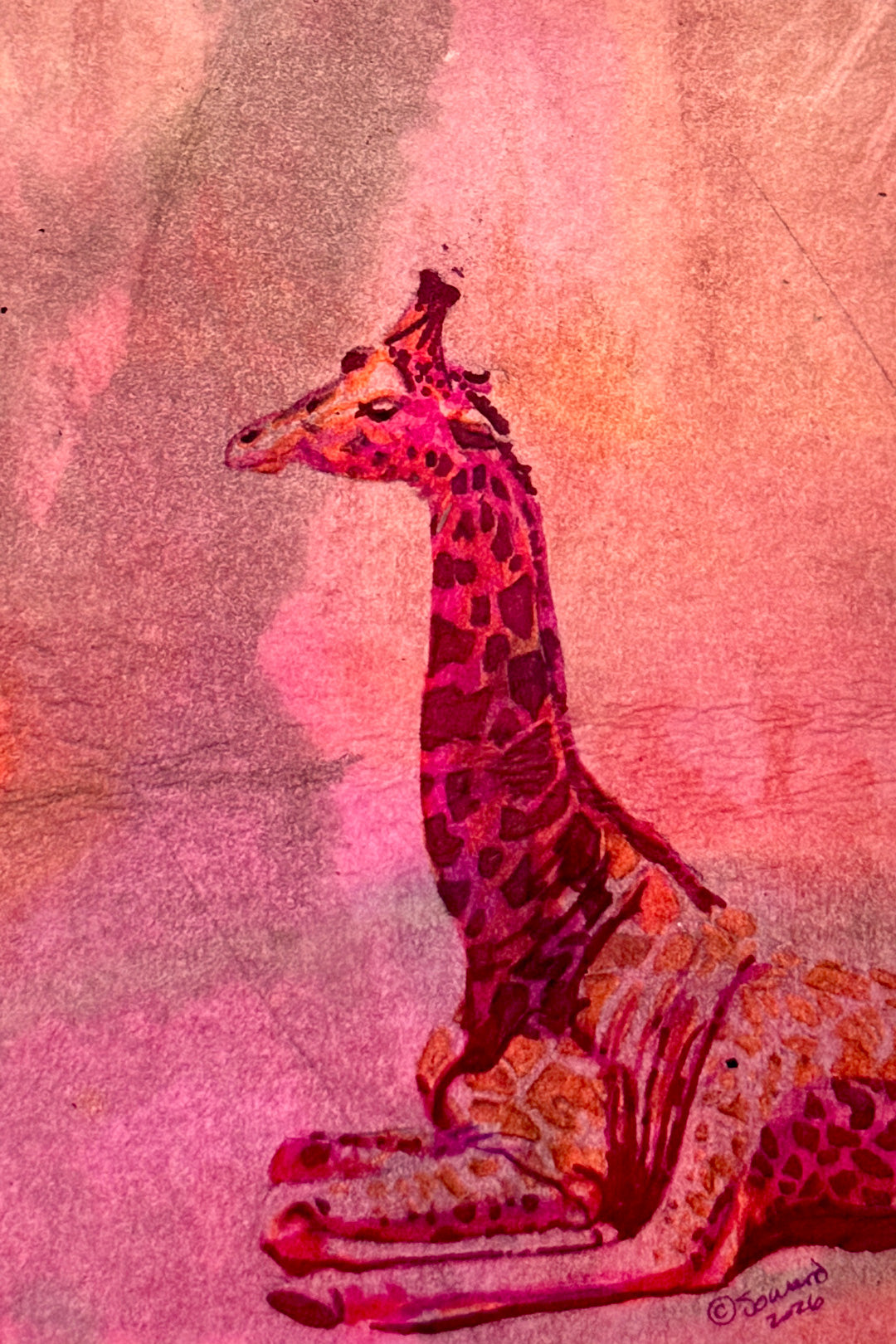 Sunrise Giraffe, Original Painting