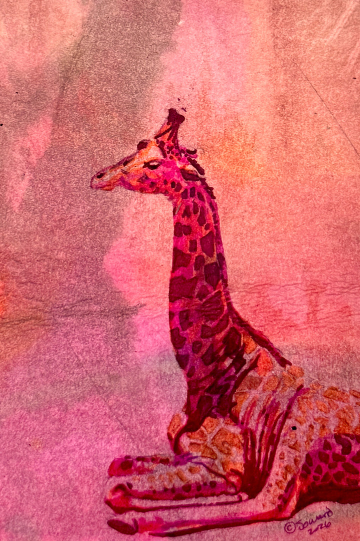 Sunrise Giraffe, Original Painting