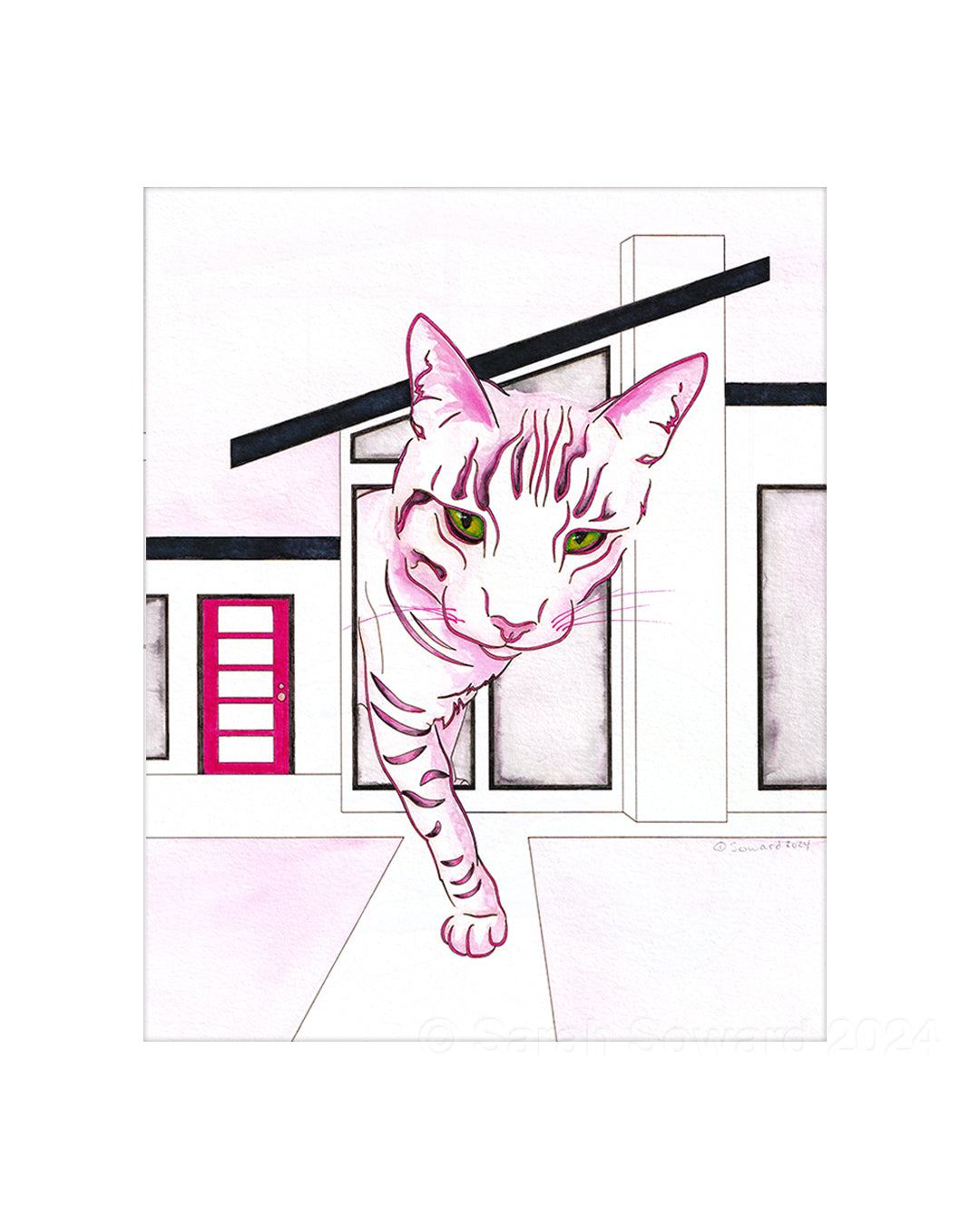 Tiburon, Modern House Cats Painting