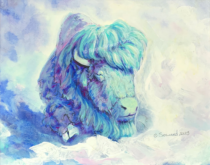 Waking in Aqua, Buffalo, Original Painting