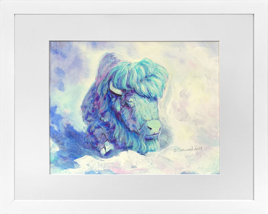 Waking in Aqua, Buffalo, Original Painting