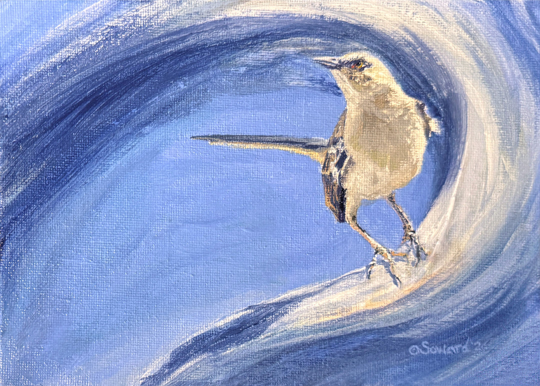 Wind Wrangler, Bird, Original Painting