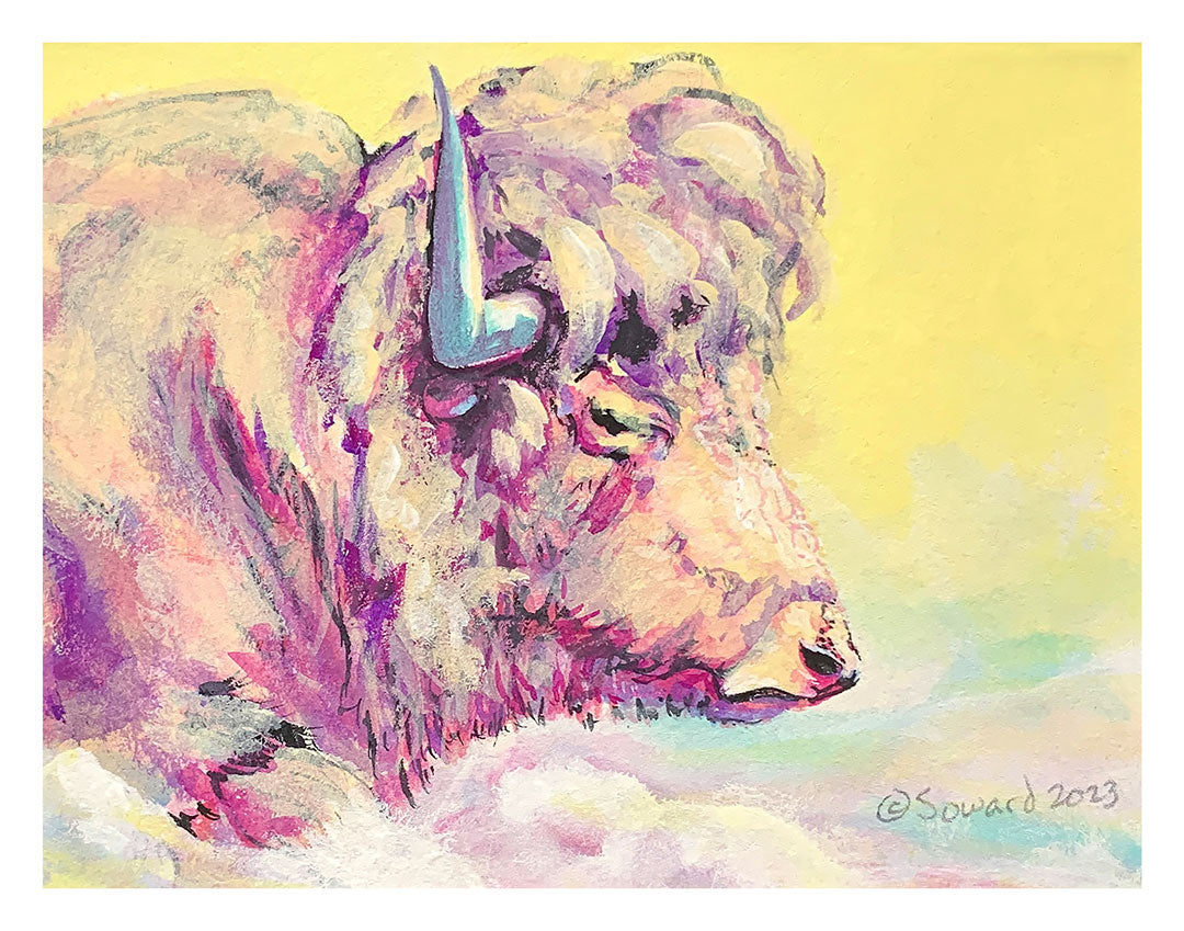 A Bison Dreams in Color, Print