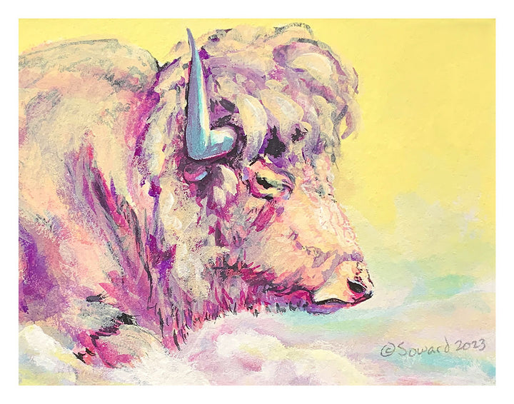 A Bison Dreams in Color, Print