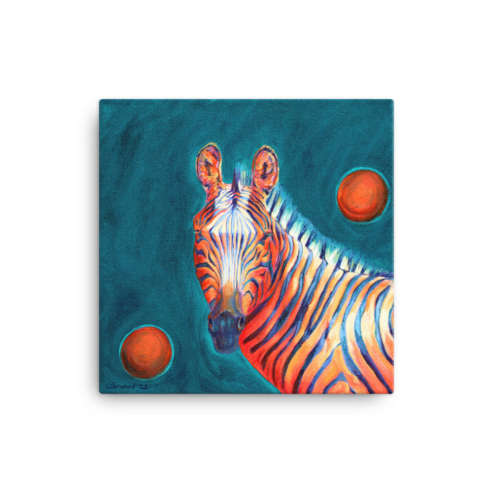 Rhymes with Orange, Zebra, Canvas Print
