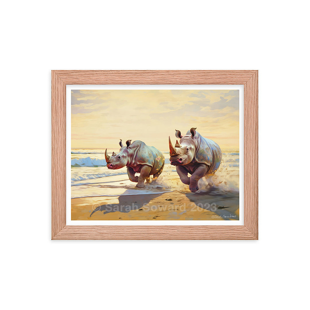 Rhinos of a Feather Cavort Together, Print