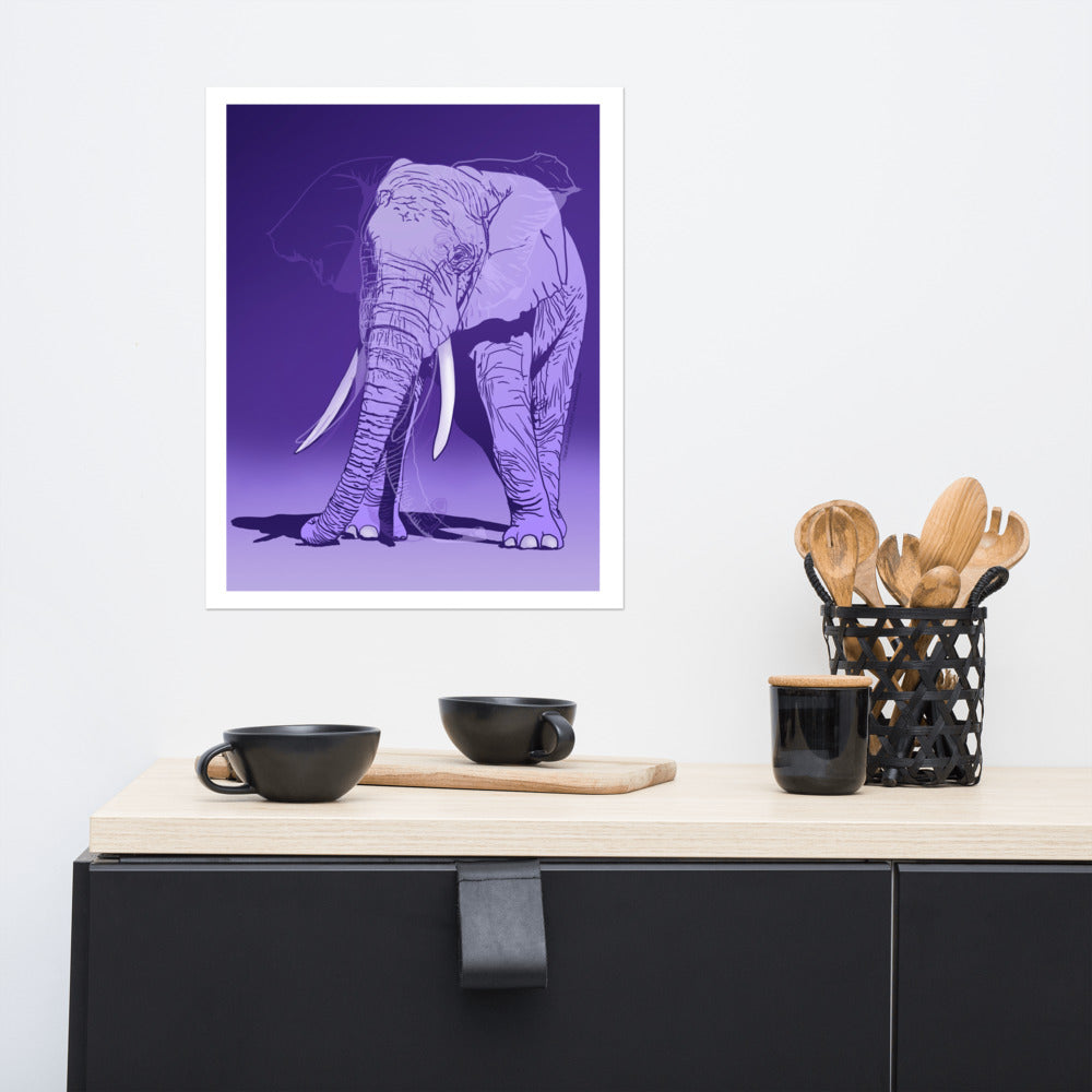 Don't Look Away, Purple Elephant Open Edition Print