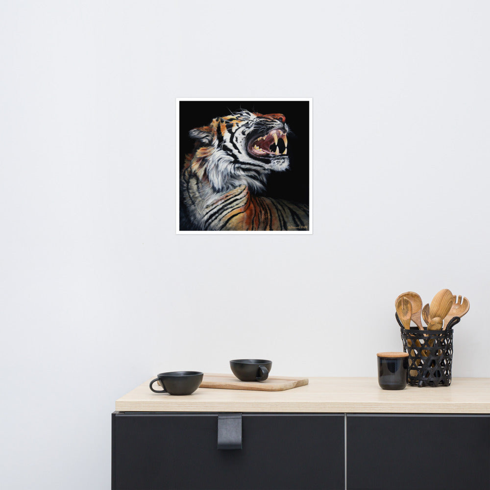 Roar, Tiger in Profile, Open Edition Print