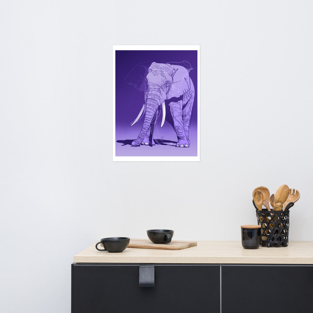 Don't Look Away, Purple Elephant Open Edition Print
