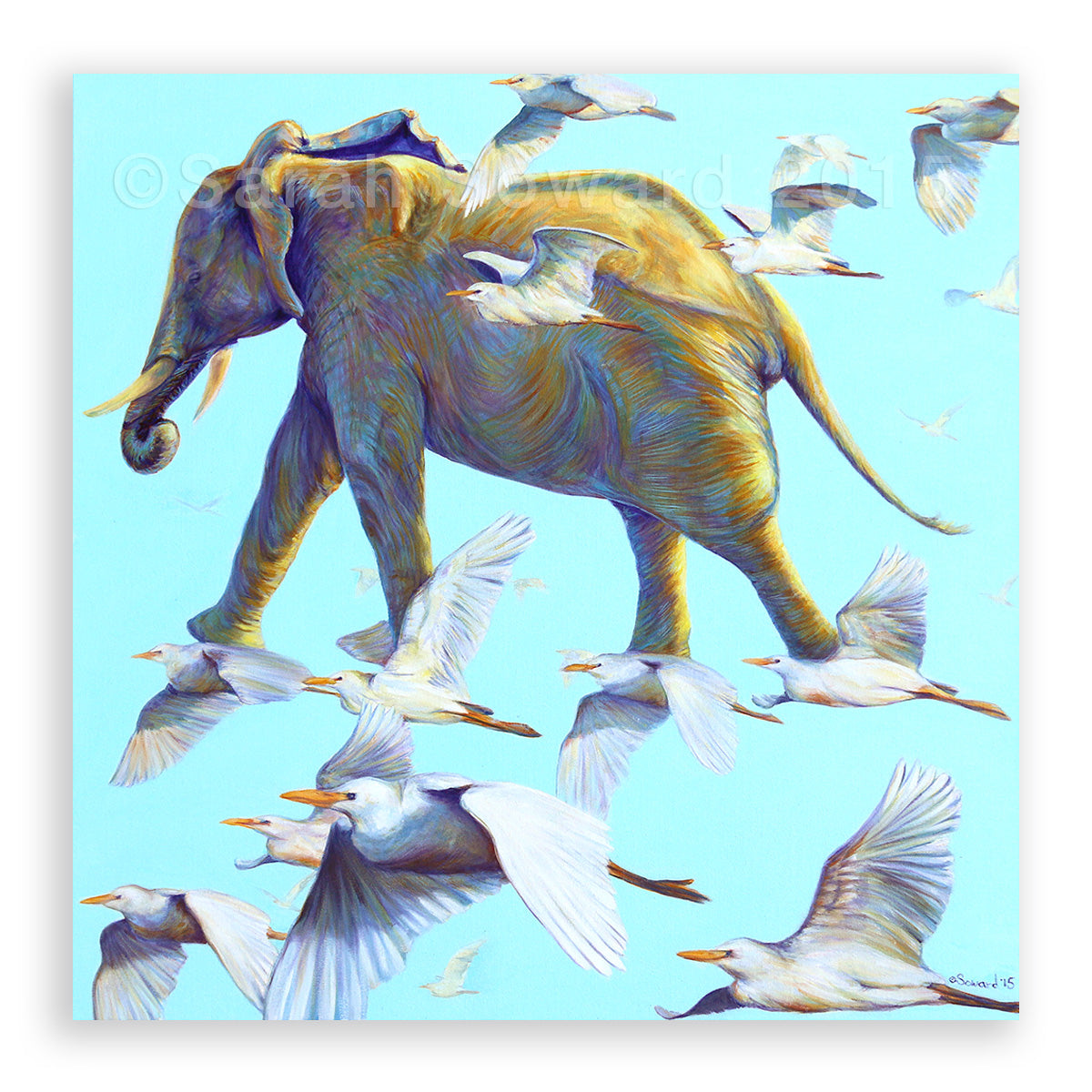 Mercury, Elephant and Birds, Open Edition Print