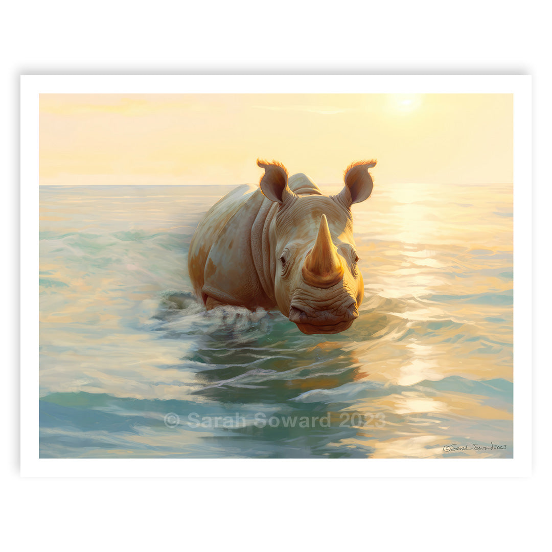 Safe at Sea, Rhino Print