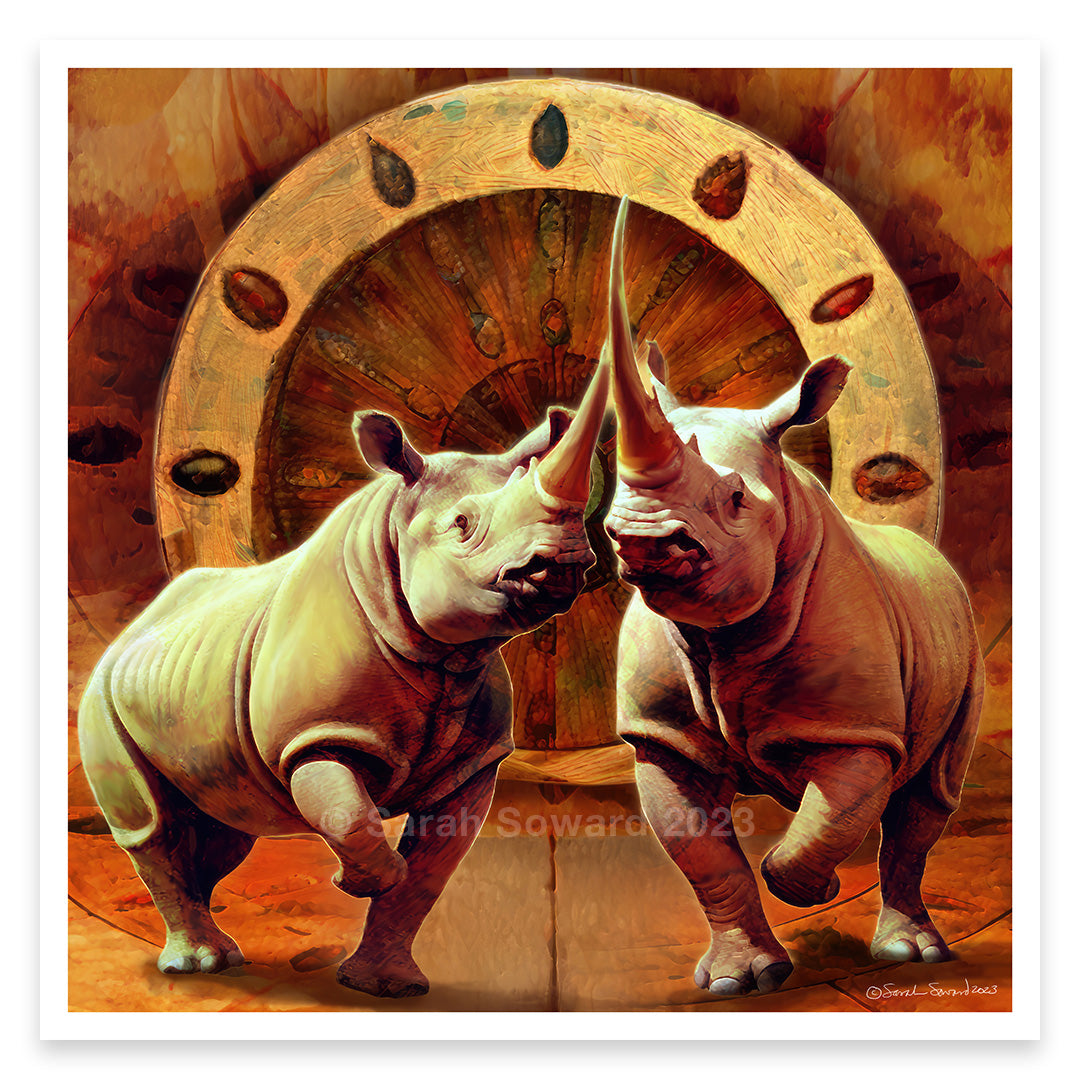 Friends in Dhamma, Rhino Print
