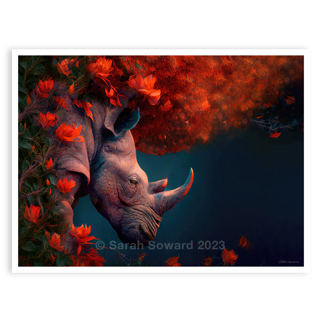 Let Your Blossoms Fall, Rhino Print